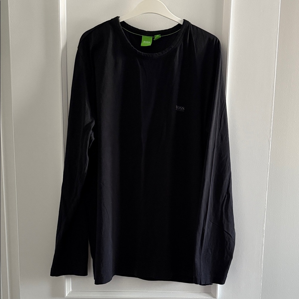 Boss Classic Black Long Sleeve Tee Cotton sz XL Good Condition